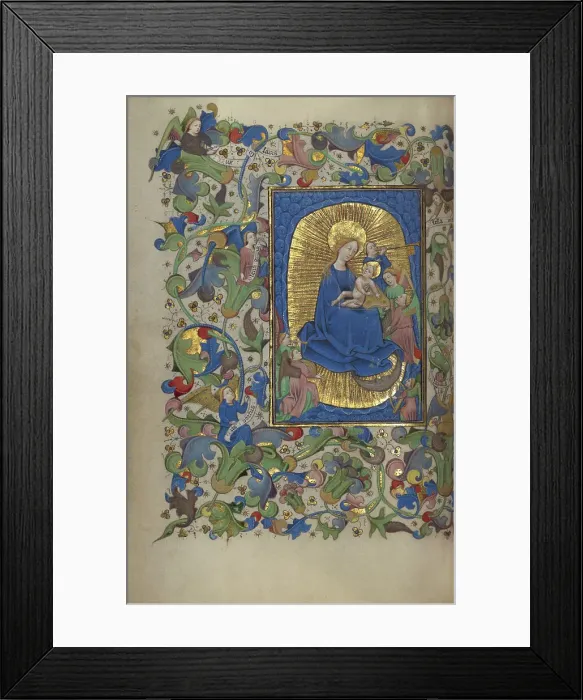 Framed Print : The Virgin and Child with Angels; Book of Hours, about 1450-1455. Creator: Master of Guillebert de Mets Framed Print : The Virgin and Child with Angels; Book of Hours, about 1450-1455. Creator: Master of Guillebert de Mets