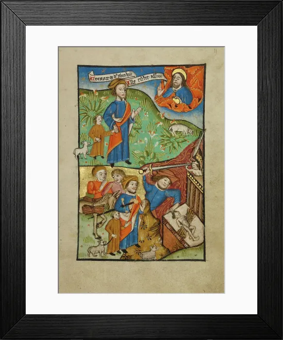 Framed Print : The Sacrifice of Isaac, about 1480-1490. Creator: Unknown Framed Print : The Sacrifice of Isaac, about 1480-1490. Creator: Unknown
