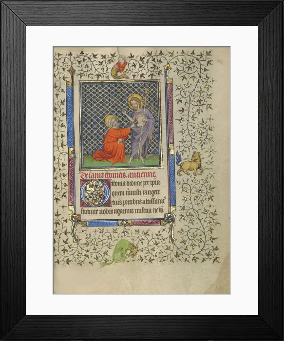 Framed Print : Doubting Thomas; Book of Hours, about 1410. Creator: Unknown Framed Print : Doubting Thomas; Book of Hours, about 1410. Creator: Unknown