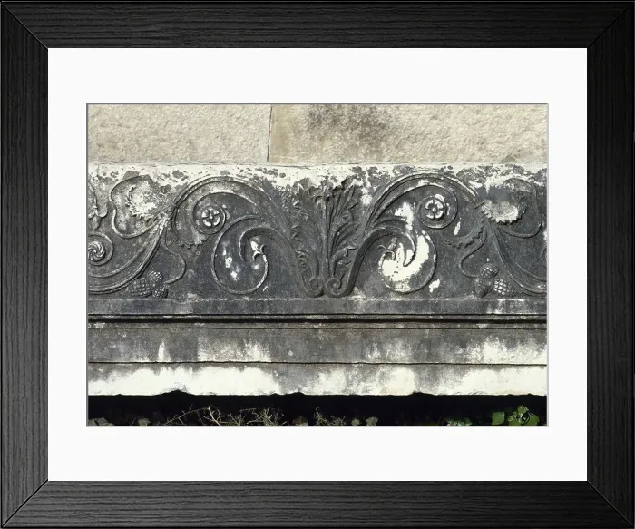 Framed Print : Relief of floral motifs, Via Sepulchre, Pompeii, Italy. Creator: Unknown Framed Print : Relief of floral motifs, Via Sepulchre, Pompeii, Italy. Creator: Unknown