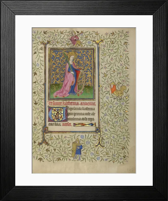 Framed Print : Saint Catherine; Book of Hours, about 1410. Creator: Unknown Framed Print : Saint Catherine; Book of Hours, about 1410. Creator: Unknown