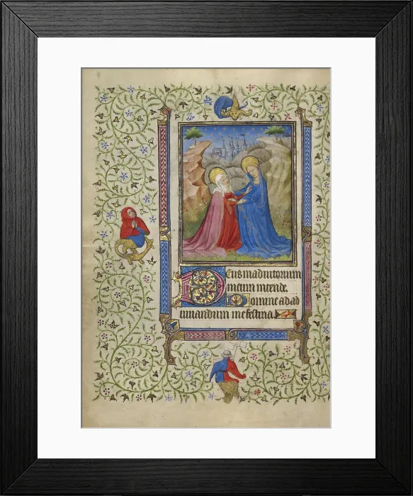 Framed Print : The Visitation; Book of Hours, about 1410. Creator: Unknown Framed Print : The Visitation; Book of Hours, about 1410. Creator: Unknown