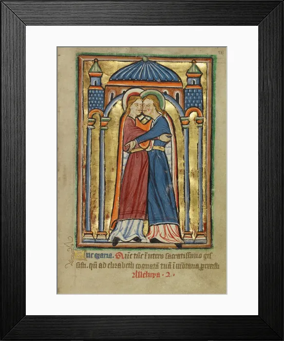 Framed Print : The Visitation, about 1190-1200; text added about 1480-1490. Creator: Unknown
