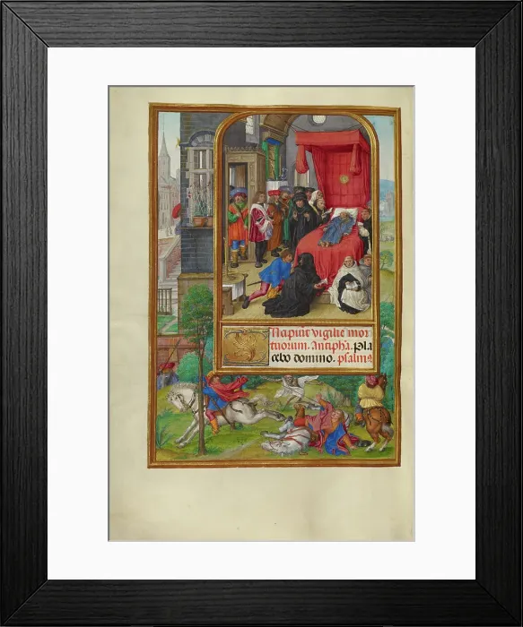 Framed Print : Deathbed Scene; Spinola Hours, about 1510-1520. Creator: Gerard Horenbout Framed Print : Deathbed Scene; Spinola Hours, about 1510-1520. Creator: Gerard Horenbout