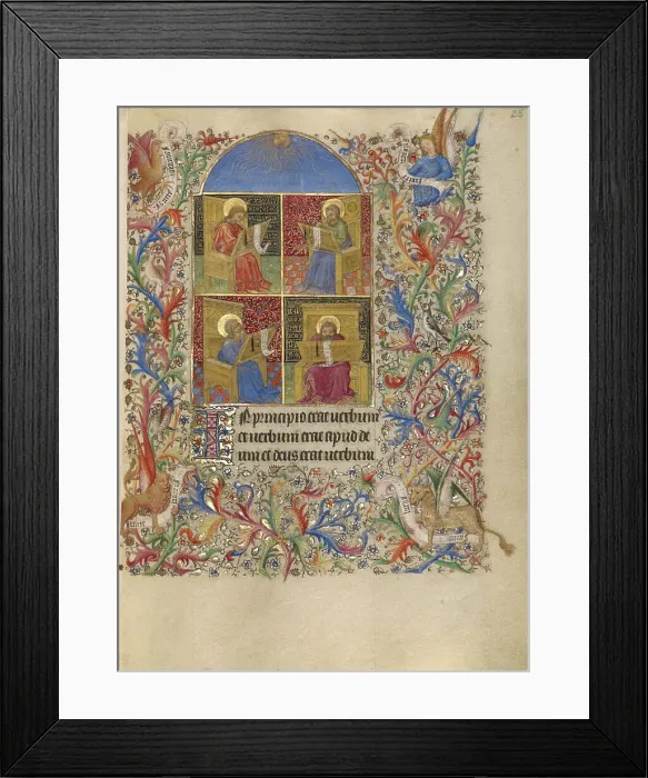 Framed Print : The Four Evangelists; Book of Hours, about 1420. Creator: Spitz Master Framed Print : The Four Evangelists; Book of Hours, about 1420. Creator: Spitz Master