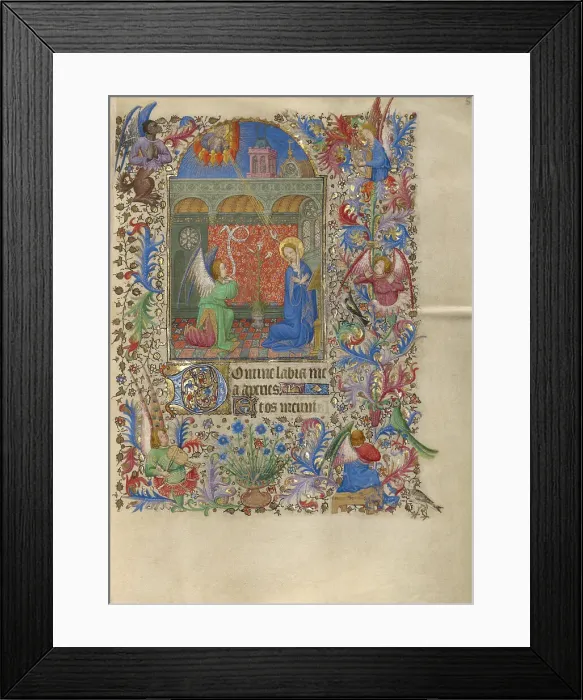 Framed Print : The Annunciation; Book of Hours, about 1420. Creator: Spitz Master
