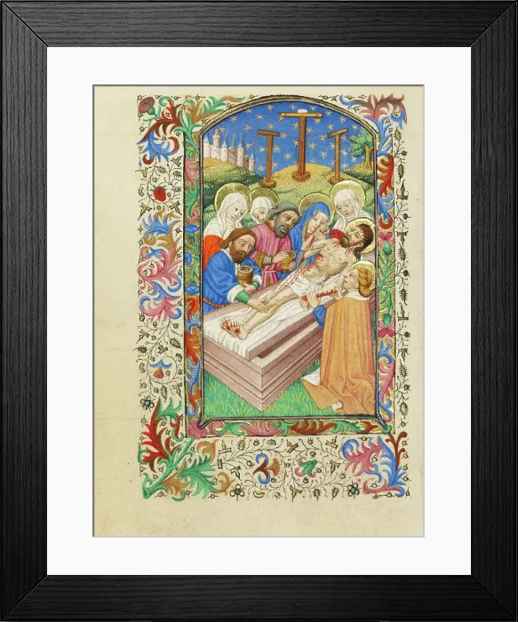 Framed Print : The Entombment; Book of Hours, about 1430-1440. Creator: Fastolf Master Framed Print : The Entombment; Book of Hours, about 1430-1440. Creator: Fastolf Master