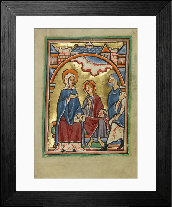 Framed Print : Christ Blessing His Parents, about 1190-1200. Creator: Unknown Framed Print : Christ Blessing His Parents, about 1190-1200. Creator: Unknown