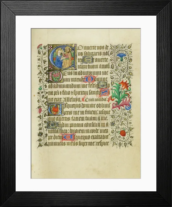 Framed Print : Initial D: The Coronation of the Virgin; Book of Hours, about 1430-1440. Creator: Fastolf Master Framed Print : Initial D: The Coronation of the Virgin; Book of Hours, about 1430-1440. Creator: Fastolf Master