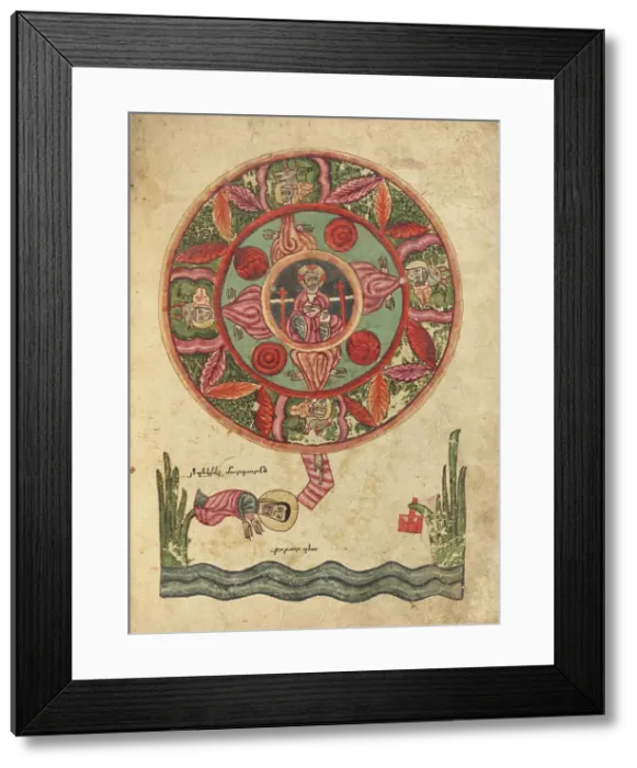 Framed Print : The Vision of Ezekiel at the Chebar River; Gospel Book, 1583. Creator: Ghoukas Framed Print : The Vision of Ezekiel at the Chebar River; Gospel Book, 1583. Creator: Ghoukas