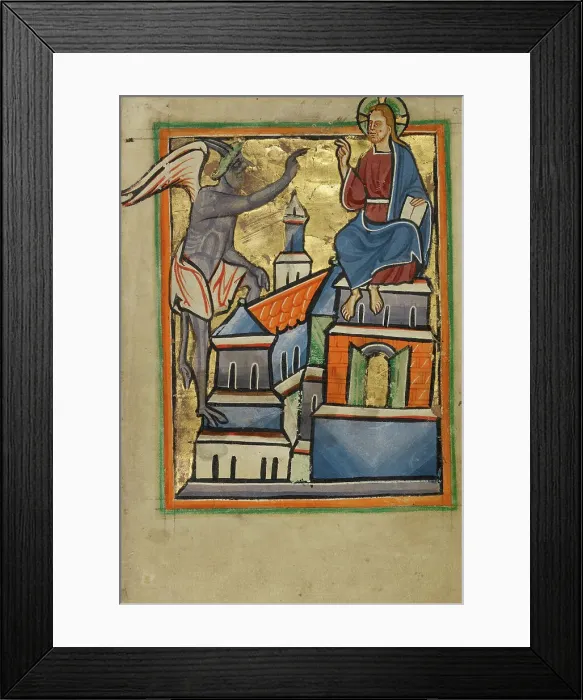 Framed Print : The Second Temptation, about 1190-1200. Creator: Unknown Framed Print : The Second Temptation, about 1190-1200. Creator: Unknown