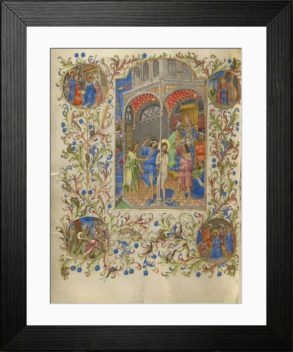 Framed Print : The Flagellation; Book of Hours, about 1420. Creator: Spitz Master