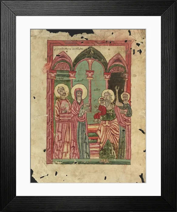 Framed Print : The Presentation in the Temple; Gospel Book, 1583. Creator: Ghoukas Framed Print : The Presentation in the Temple; Gospel Book, 1583. Creator: Ghoukas