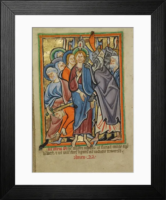 Framed Print : The Betrayal, about 1190-1200; text added about 1480-1490. Creator: Unknown Framed Print : The Betrayal, about 1190-1200; text added about 1480-1490. Creator: Unknown