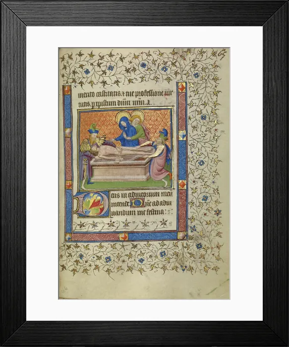 Framed Print : The Entombment; Book of Hours, about 1400-1410. Creator: Unknown Framed Print : The Entombment; Book of Hours, about 1400-1410. Creator: Unknown