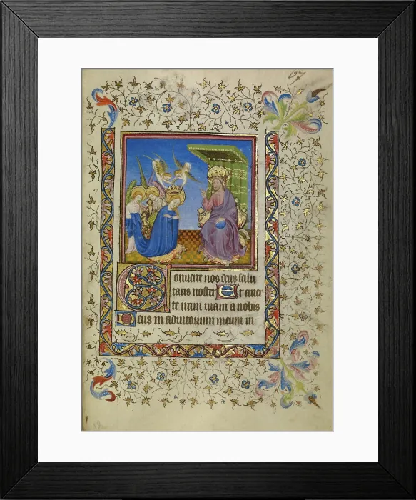 Framed Print : The Coronation of the Virgin; Book of Hours, about 1400-1410. Creator: Unknown Framed Print : The Coronation of the Virgin; Book of Hours, about 1400-1410. Creator: Unknown