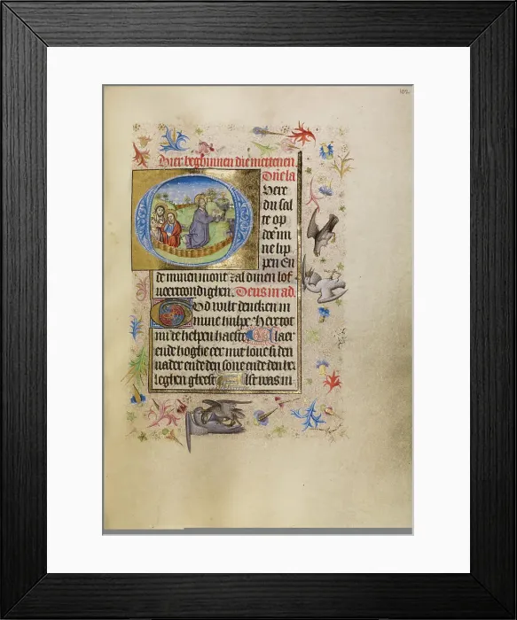 Framed Print : Initial O: The Agony in the Garden; Book of Hours, after 1460. Creator: Unknown Framed Print : Initial O: The Agony in the Garden; Book of Hours, after 1460. Creator: Unknown