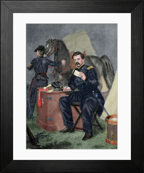 Framed Print : George Brinton McClellan, American army officer and politician, 19th century. Creator: Unknown Framed Print : George Brinton McClellan, American army officer and politician, 19th century. Creator: Unknown