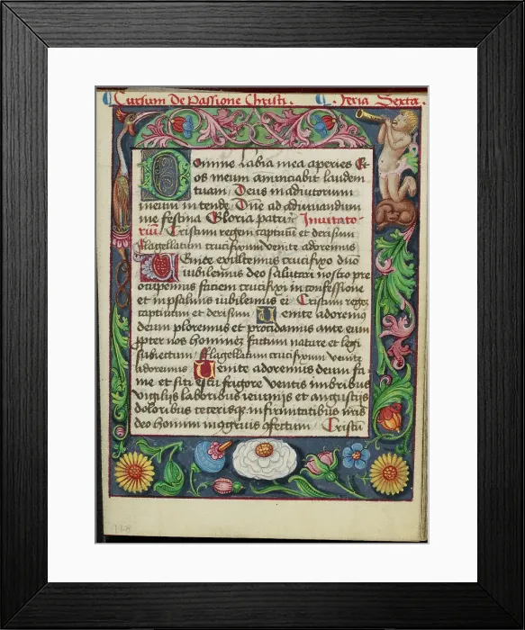 Framed Print : Decorated Text Page; Book of Hours, early 16th century. Creator: Unknown Framed Print : Decorated Text Page; Book of Hours, early 16th century. Creator: Unknown