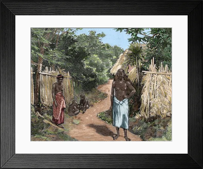 Framed Print : Street in Porto-Novo, Dahomey, Africa, 1890. Creator: Unknown Framed Print : Street in Porto-Novo, Dahomey, Africa, 1890. Creator: Unknown