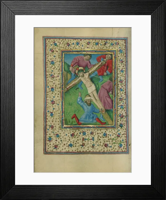 Framed Print : Christ Nailed to the Cross; Book of Hours, about 1460. Creator: Unknown Framed Print : Christ Nailed to the Cross; Book of Hours, about 1460. Creator: Unknown