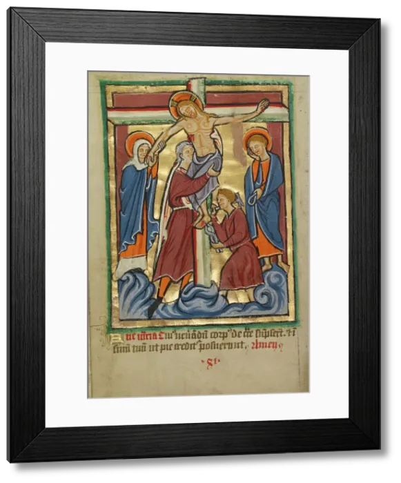 Framed Print : The Deposition, about 1190-1200; text added about 1480-1490. Creator: Unknown Framed Print : The Deposition, about 1190-1200; text added about 1480-1490. Creator: Unknown