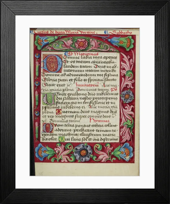 Framed Print : Decorated Text Page; Book of Hours, early 16th century. Creator: Unknown Framed Print : Decorated Text Page; Book of Hours, early 16th century. Creator: Unknown