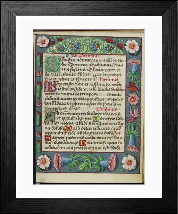 Framed Print : Decorated Text Page; Book of Hours, early 16th century. Creator: Unknown Framed Print : Decorated Text Page; Book of Hours, early 16th century. Creator: Unknown