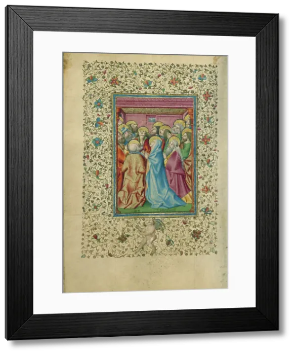 Framed Print : Pentecost; Book of Hours, about 1460. Creator: Unknown Framed Print : Pentecost; Book of Hours, about 1460. Creator: Unknown