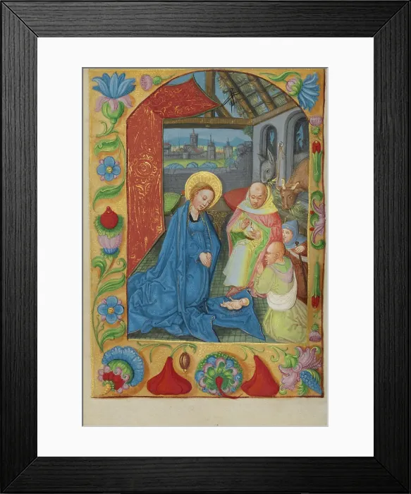 Framed Print : The Nativity; Book of Hours, early 16th century. Creator: Unknown Framed Print : The Nativity; Book of Hours, early 16th century. Creator: Unknown