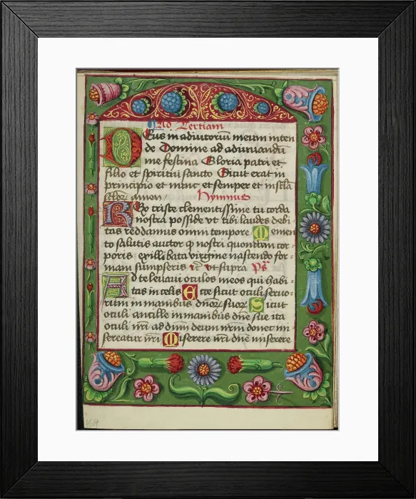 Framed Print : Decorated Text Page; Book of Hours, early 16th century. Creator: Unknown Framed Print : Decorated Text Page; Book of Hours, early 16th century. Creator: Unknown