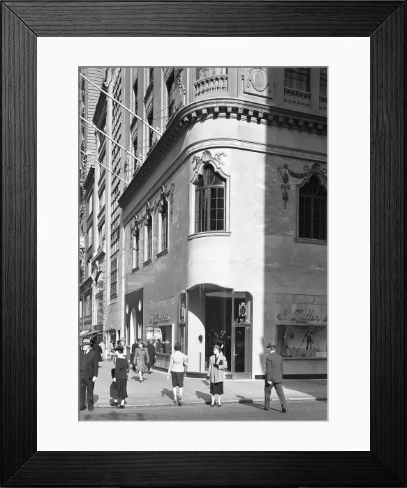 Framed Print : I. Miller shoe store, business at 5th Ave and 54th St. New York City, 1939. Creator: Gottscho-Schleisner, Inc Framed Print : I. Miller shoe store, business at 5th Ave and 54th St. New York City, 1939. Creator: Gottscho-Schleisner, Inc