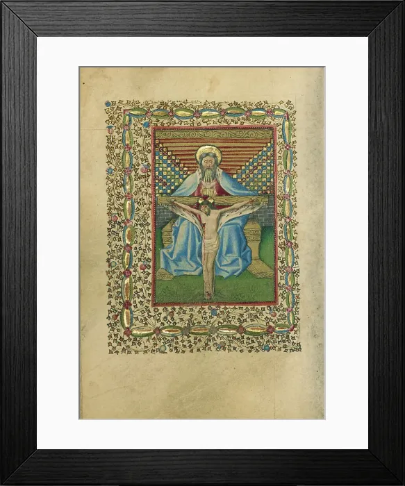 Framed Print : The Throne of Grace Trinity; Book of Hours, about 1460. Creator: Unknown Framed Print : The Throne of Grace Trinity; Book of Hours, about 1460. Creator: Unknown
