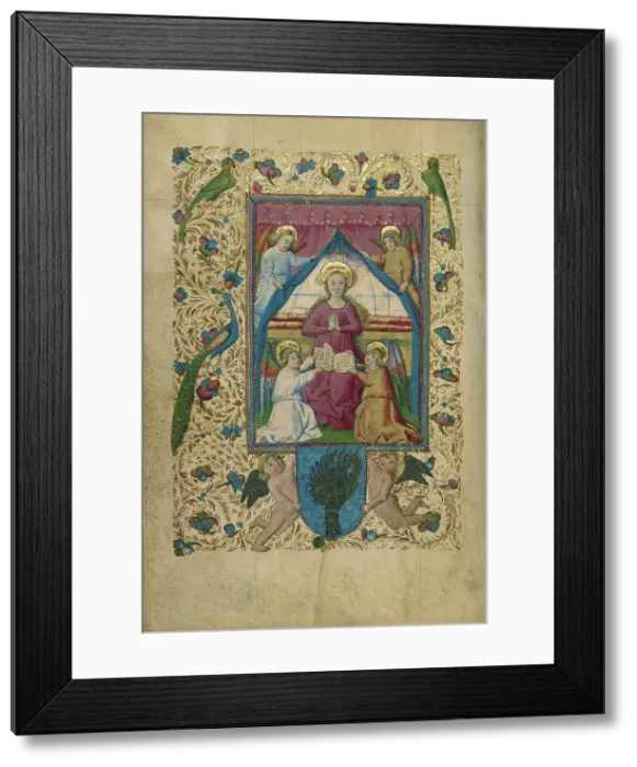 Framed Print : The Annunciation; Book of Hours, about 1460. Creator: Unknown Framed Print : The Annunciation; Book of Hours, about 1460. Creator: Unknown