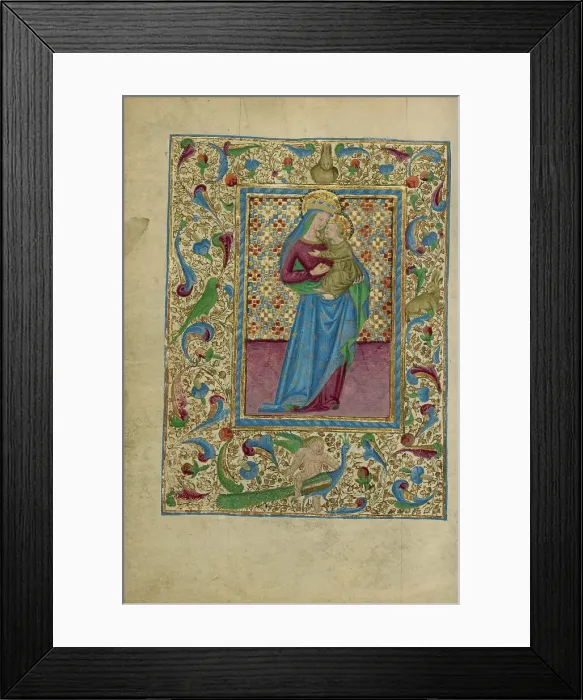 Framed Print : The Virgin and Child; Book of Hours, about 1460. Creator: Unknown Framed Print : The Virgin and Child; Book of Hours, about 1460. Creator: Unknown