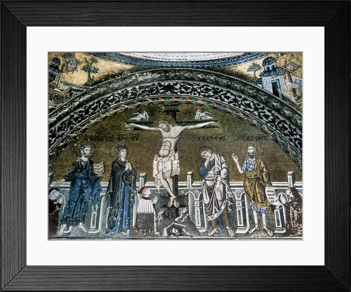 Framed Print : Crucifixion of Jesus, mosaic, Saint Mark's Basilica, Venice, Italy, 12th-14th centuries. Creator: Unknown Framed Print : Crucifixion of Jesus, mosaic, Saint Mark's Basilica, Venice, Italy, 12th-14th centuries. Creator: Unknown