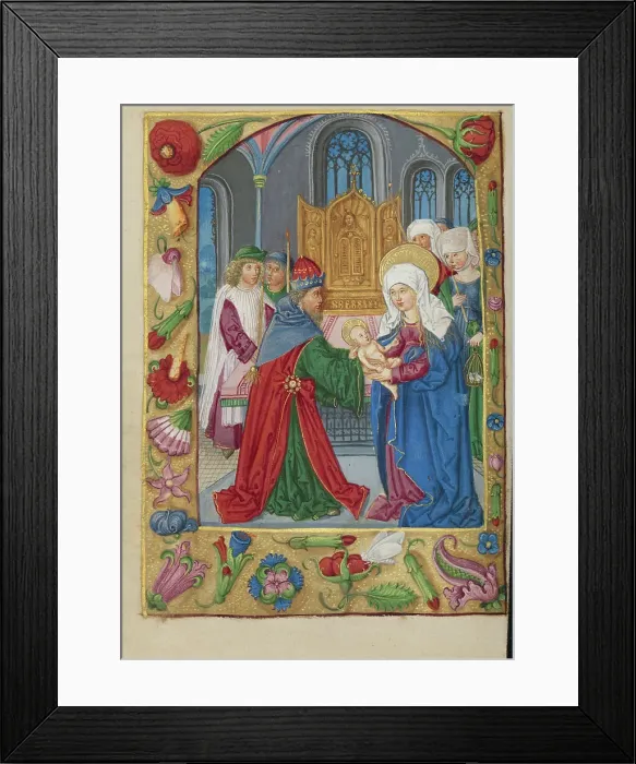 Framed Print : The Presentation in the Temple; Book of Hours, early 16th century. Creator: Unknown Framed Print : The Presentation in the Temple; Book of Hours, early 16th century. Creator: Unknown