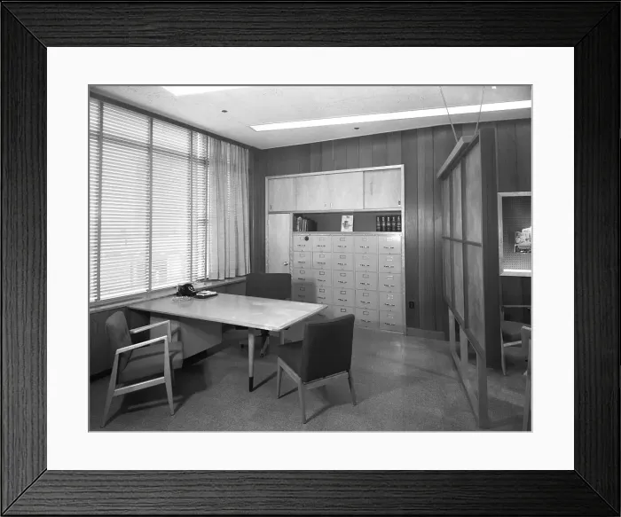 Framed Print : Becton Dickinson, Rutherford, New Jersey, 1955. Creator: Gottscho-Schleisner, Inc Framed Print : Becton Dickinson, Rutherford, New Jersey, 1955. Creator: Gottscho-Schleisner, Inc
