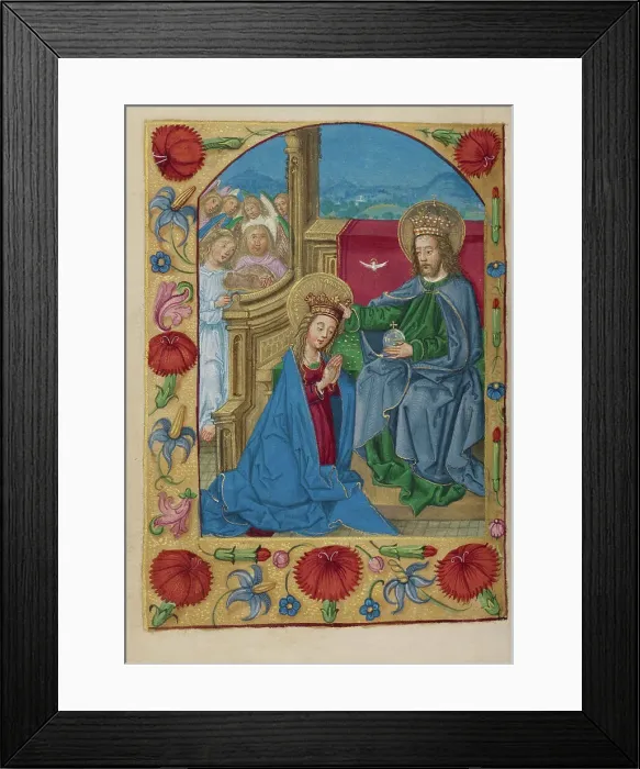 Framed Print : The Coronation of the Virgin; Book of Hours, early 16th century. Creator: Unknown Framed Print : The Coronation of the Virgin; Book of Hours, early 16th century. Creator: Unknown