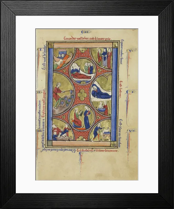Framed Print : Scenes from the Lives of Noah and Abraham; Wenceslaus Psalter, about 1250-1260. Creator: Unknown Framed Print : Scenes from the Lives of Noah and Abraham; Wenceslaus Psalter, about 1250-1260. Creator: Unknown