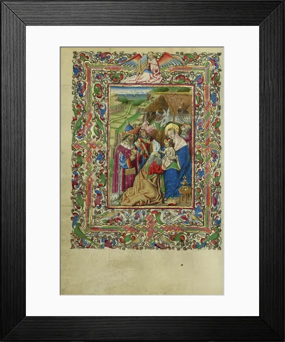 Framed Print : The Adoration of the Magi; Book of Hours, about 1460. Creator: Unknown Framed Print : The Adoration of the Magi; Book of Hours, about 1460. Creator: Unknown