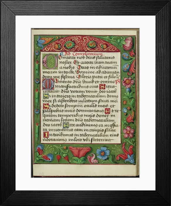 Framed Print : Decorated Text Page; Book of Hours, early 16th century. Creator: Unknown Framed Print : Decorated Text Page; Book of Hours, early 16th century. Creator: Unknown