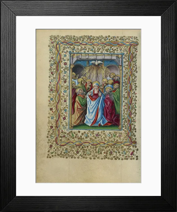 Framed Print : Pentecost; Book of Hours, about 1460. Creator: Unknown Framed Print : Pentecost; Book of Hours, about 1460. Creator: Unknown