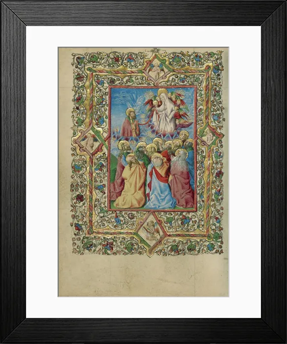 Framed Print : The Assumption of the Virgin and Saint Thomas Receiving the Virgin's Girdle, about 1460. Creator: Unknown Framed Print : The Assumption of the Virgin and Saint Thomas Receiving the Virgin's Girdle, about 1460. Creator: Unknown