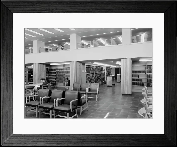 Framed Print : Lamont Library, Harvard University, Cambridge, Massachusetts, 1949. Creator: Gottscho-Schleisner, Inc Framed Print : Lamont Library, Harvard University, Cambridge, Massachusetts, 1949. Creator: Gottscho-Schleisner, Inc