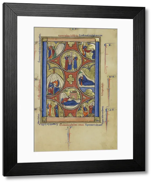 Framed Print : Scenes from the Lives of Jacob and Joseph; Wenceslaus Psalter, about 1250-1260. Creator: Unknown Framed Print : Scenes from the Lives of Jacob and Joseph; Wenceslaus Psalter, about 1250-1260. Creator: Unknown