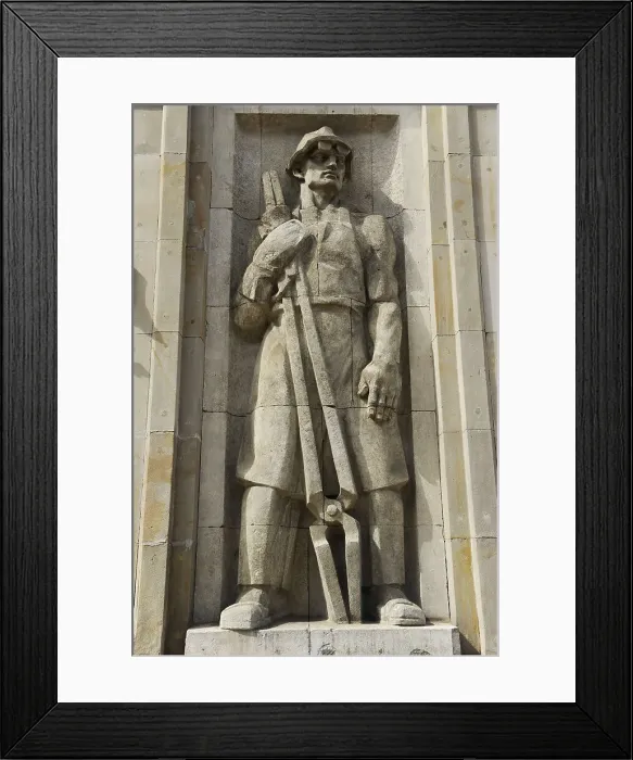 Framed Print : Socialist relief, Constitution Square, Warsaw, Poland. Creator: Unknown Framed Print : Socialist relief, Constitution Square, Warsaw, Poland. Creator: Unknown