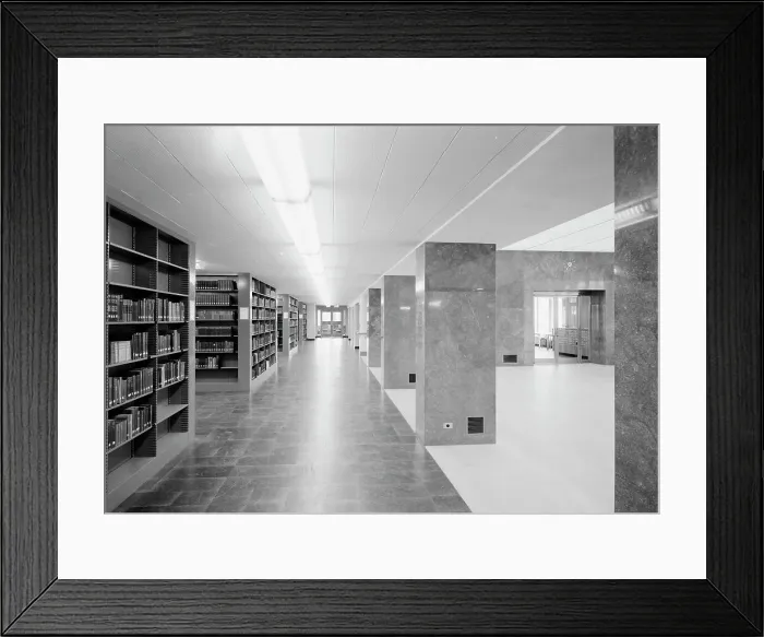 Framed Print : Lamont Library, Harvard University, Cambridge, Massachusetts, 1949. Creator: Gottscho-Schleisner, Inc Framed Print : Lamont Library, Harvard University, Cambridge, Massachusetts, 1949. Creator: Gottscho-Schleisner, Inc