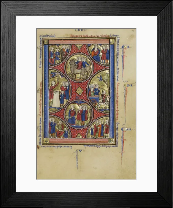 Framed Print : Scenes from the Life of Joseph; Wenceslaus Psalter, about 1250-1260. Creator: Unknown Framed Print : Scenes from the Life of Joseph; Wenceslaus Psalter, about 1250-1260. Creator: Unknown
