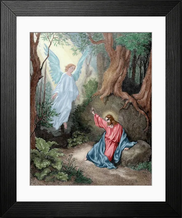 Framed Print : Jesus on the Mount of Olives, 19th century. Creator: Unknown Framed Print : Jesus on the Mount of Olives, 19th century. Creator: Unknown